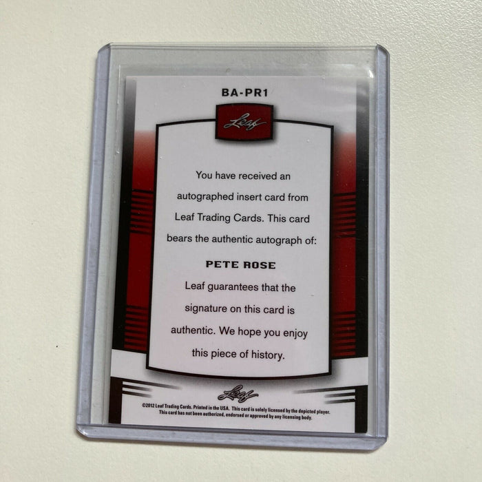 2012 Leaf Pete Rose Auto Signed Autographed Baseball Card