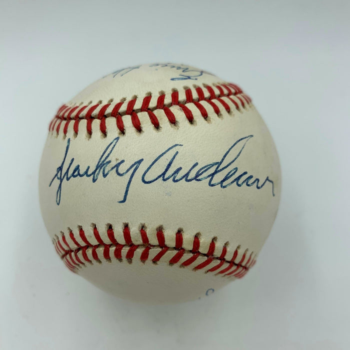 Bo Schembechler Sparky Anderson Ernie Harwell Paul Carey Signed Baseball JSA COA