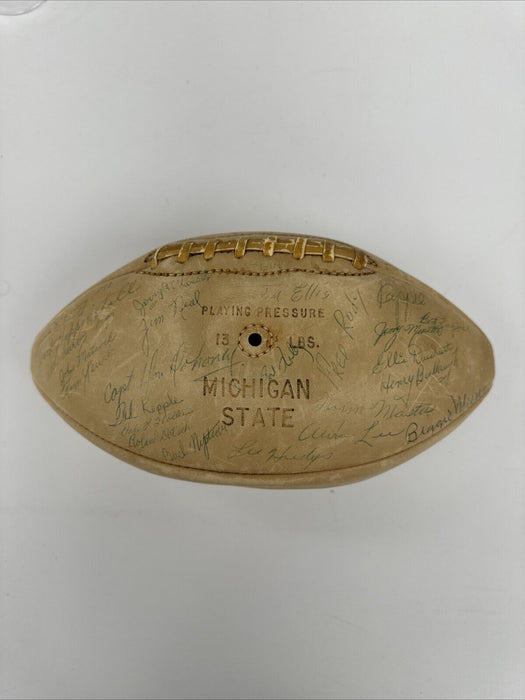 1953 Michigan State Spartans NCAA Champs Team Signed Football Beckett COA
