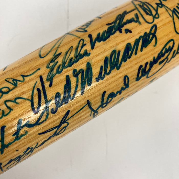 Ted Williams Sandy Koufax Hank Aaron 52 Sigs Hall Of Fame Multi Signed Bat BAS