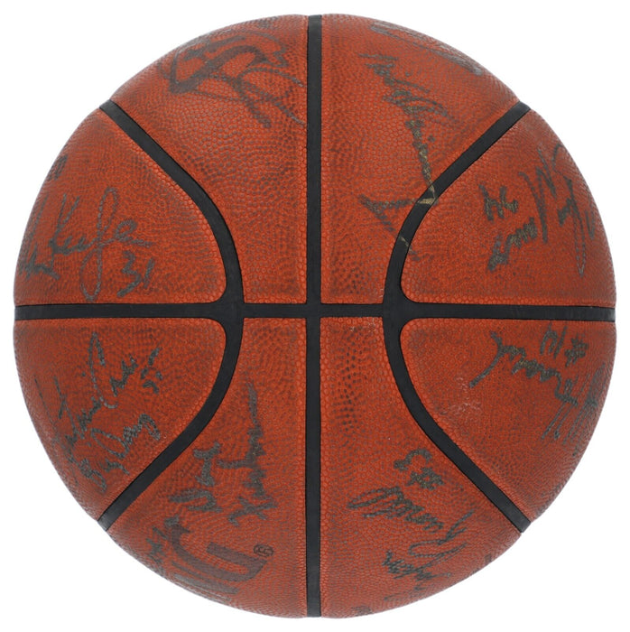 1996-97 Utah Jazz Team Signed Game Used Basketball Karl Malone Beckett COA