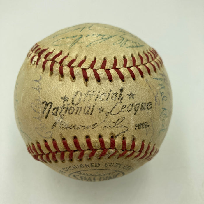 Hank Aaron 1960 Milwaukee Braves Team Signed Baseball JSA COA