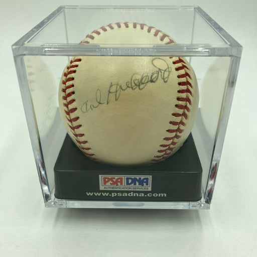 Beautiful Cal Hubbard Single Signed American League Baseball PSA DNA COA HOF