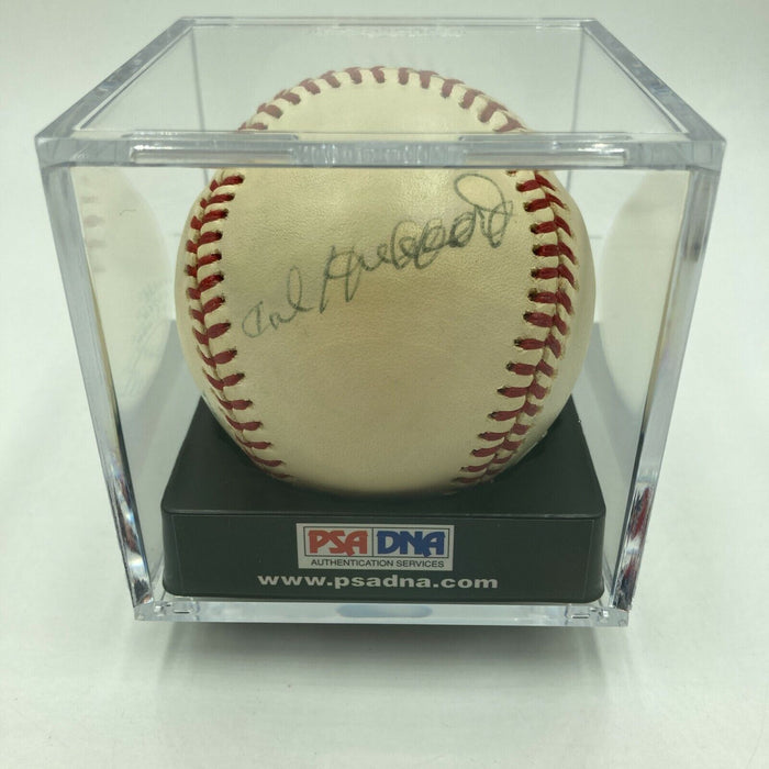Beautiful Cal Hubbard Single Signed American League Baseball PSA DNA COA HOF