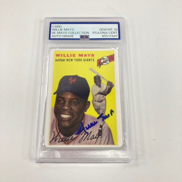 1954 Topps Willie Mays Signed Porcelain Baseball Card PSA 10 GEM MINT