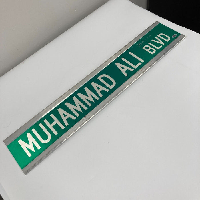 Muhammad Ali Signed 6x30 Muhammad Ali BLVD Street Sign PSA DNA COA