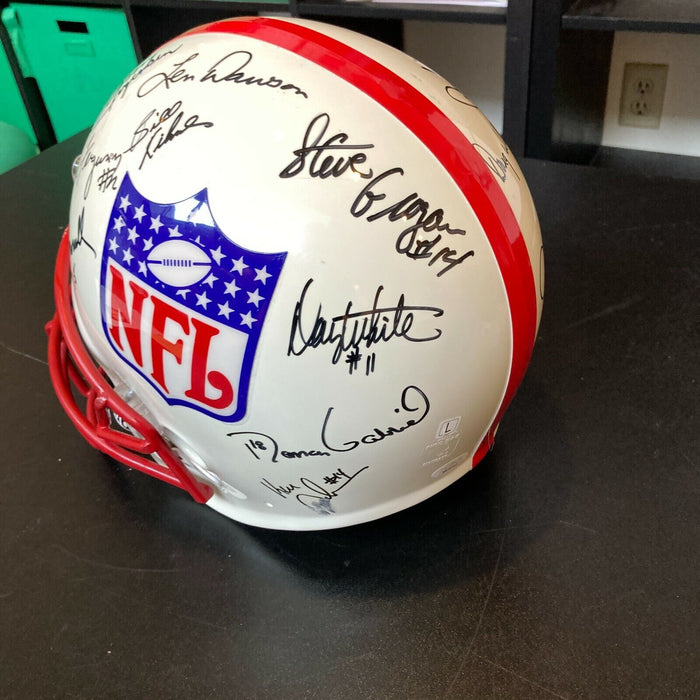 Johnny Unitas HOF Quarterback Legends Signed Full Size Helmet 18 Sigs JSA COA