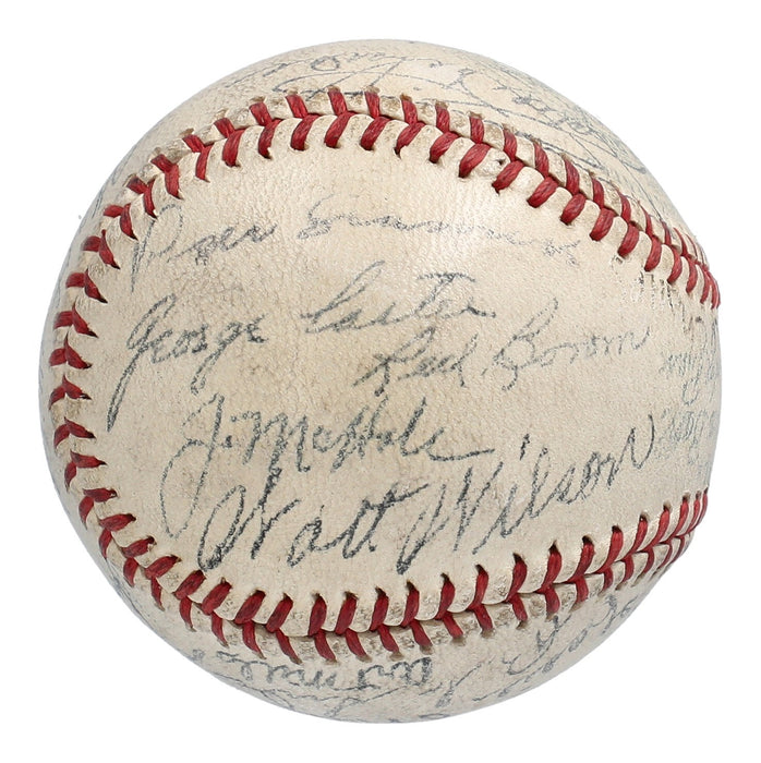 1945 Detroit Tigers World Series Champs Team Signed Baseball Beckett COA