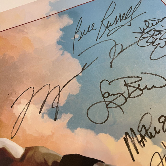 Magnificent Michael Jordan Wilt Chamberlain Legends Signed 33x34 Photo UDA 1/1