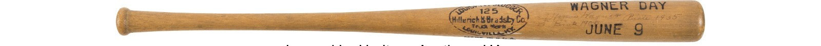 Honus Wagner Signed Louisville Slugger Honus Wagner Day Mini Baseball Bat BAS
