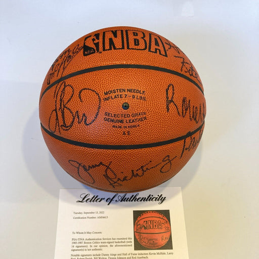 1985 Boston Celtics NBA Champs Team Signed Official NBA Game Basketball PSA DNA