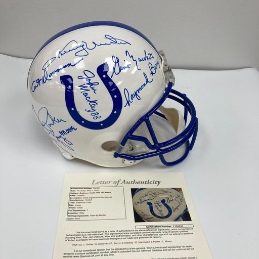Johnny Unitas Baltimore Colts Hall of Fame Legends Signed Full Size Helmet JSA