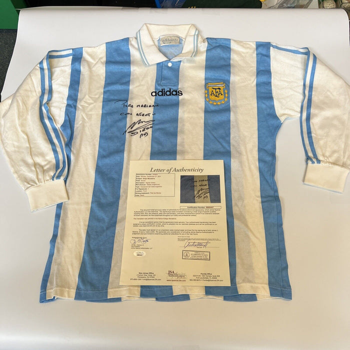 Diego Maradona Signed Adidas Argentina Game Model Jersey With JSA COA