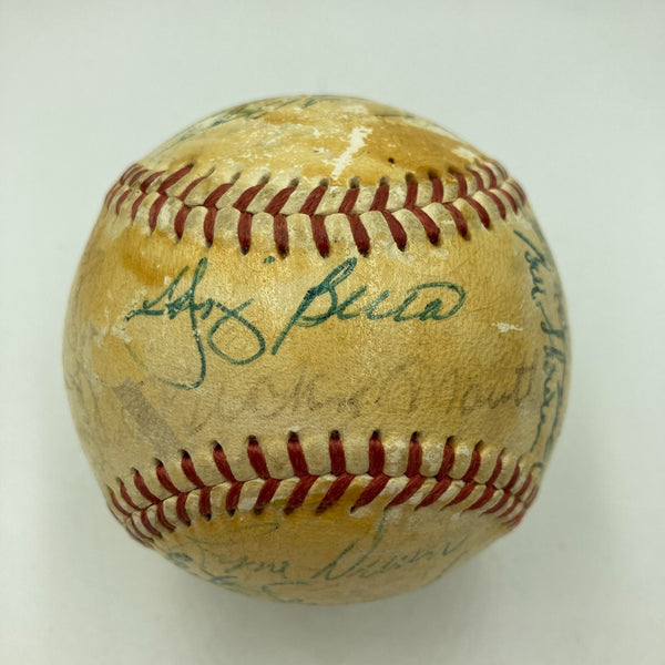 1958 New York Yankees World Series Champs Team Signed Baseball JSA COA