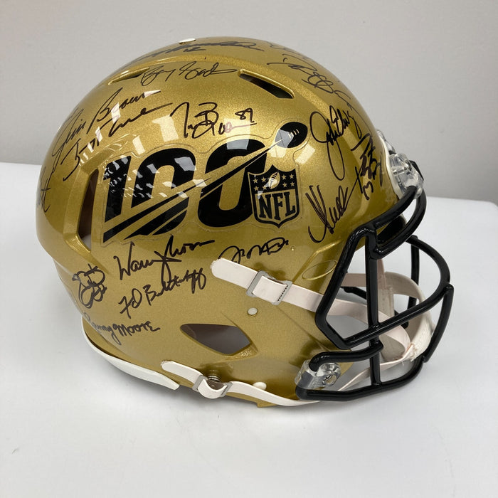 Tom Brady Peyton Manning Joe Montana NFL Hall Of Fame Signed Helmet 36 Sigs JSA