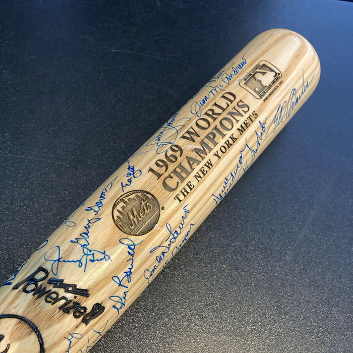 1969 New York Mets World Series Champs Team Signed Bat Nolan Ryan Tom Seaver BAS