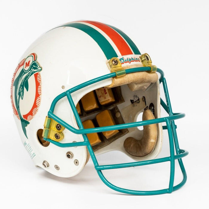 dan marino signed football helmet Dan Marino Signed 1980's Game Used Miami Dolphins Riddell Helmet JSA C — Showpieces Sports