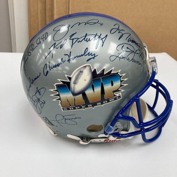 Beautiful Super Bowl MVP's Signed Full Size Authentic Helmet 25 Sigs JSA COA