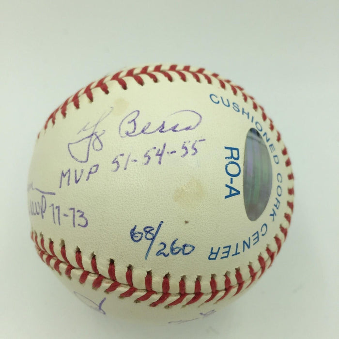 Derek Jeter Yogi Berra Mattingly Ford Rizzuto Yankees MVP&#39;s Signed Baseball PSA
