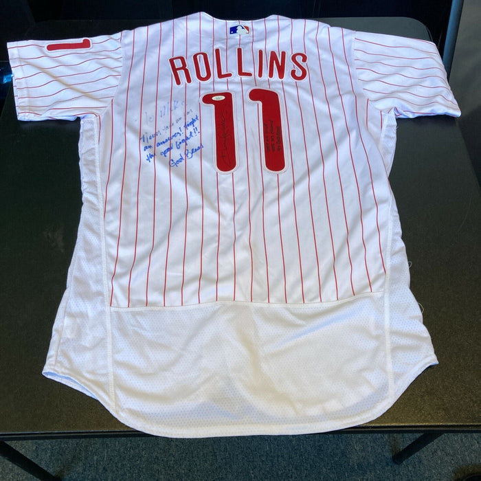 Jimmy Rollins 2008 World Series MVP Signed Inscribed Phillies Jersey JSA COA