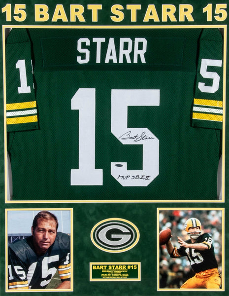 Bart Starr "Super Bowl I & II MVP" Signed Green Bay Packers Jersey JSA COA