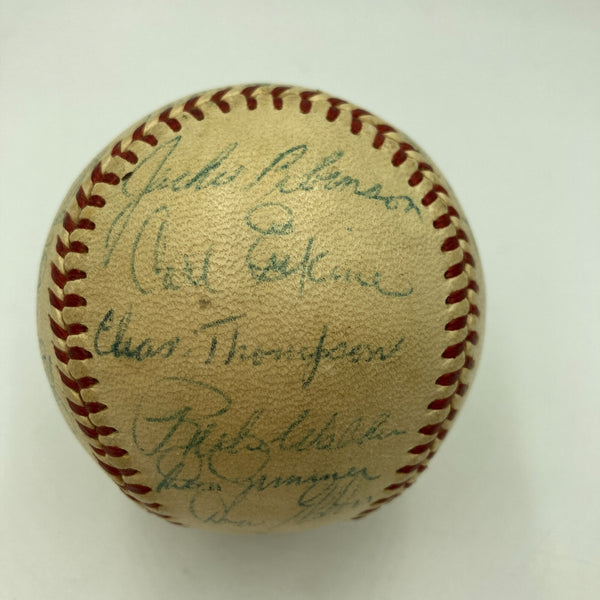 Jackie Robinson Roy Campanella 1956 Brooklyn Dodgers Team Signed Baseball JSA