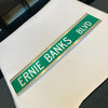 Ernie Banks Twice Signed 6x30 Street Sign Ernie Banks BLVD JSA COA