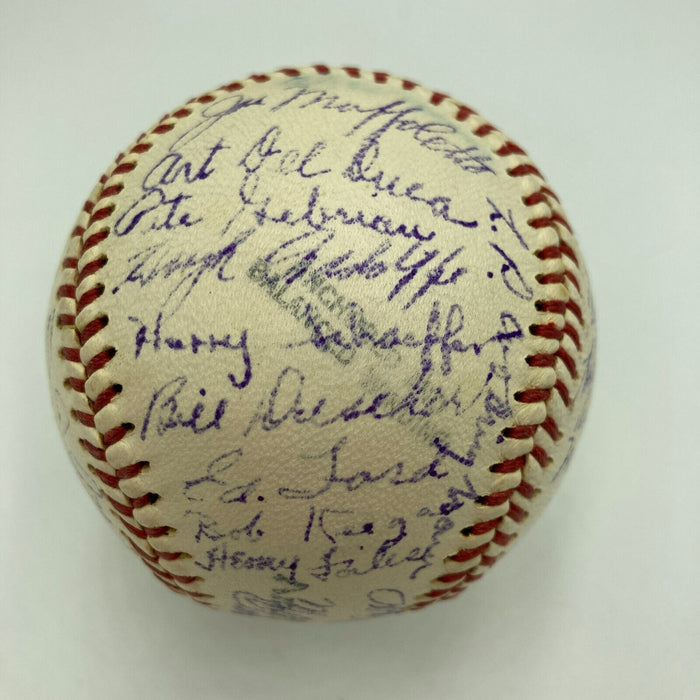 Whitey Ford 1950 Kansas City Blues Rookie Minor League Team Signed Baseball JSA