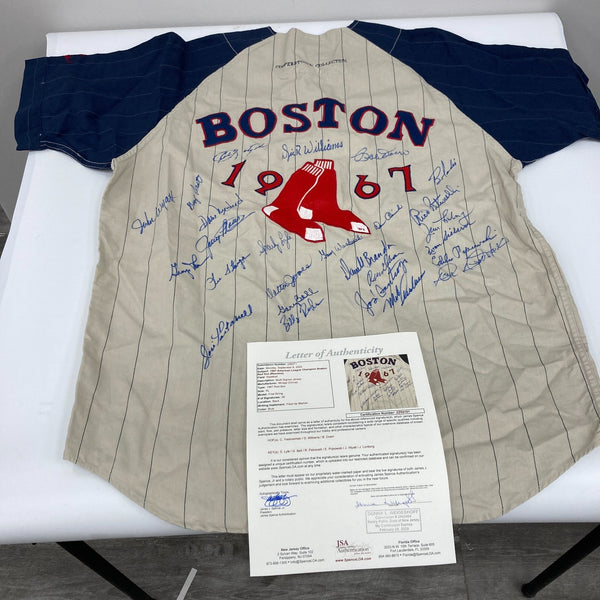 1967 Boston Red Sox AL Champs Team Signed Jersey Carl Yastrzemski 26 Sigs JSA