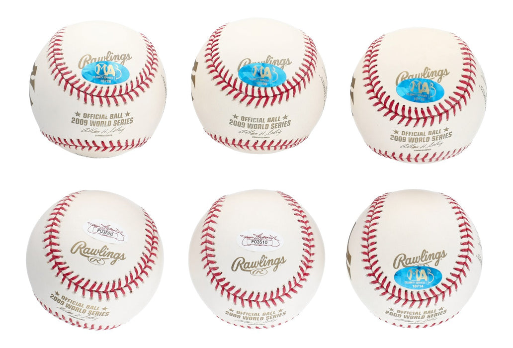 2009 New York Yankees WS Champs Team Signed Baseball Collection 42 Balls JSA COA