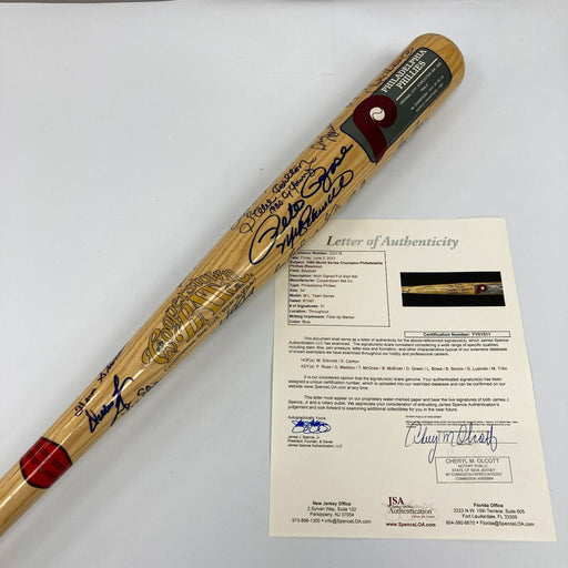 1980 Philadelphia Phillies World Series Champs Team Signed Bat 31 Sigs JSA COA