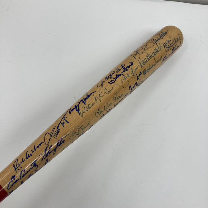 Hall Of Fame Multi Signed Cooperstown Baseball Bat 40 Sigs Willie Mays JSA COA