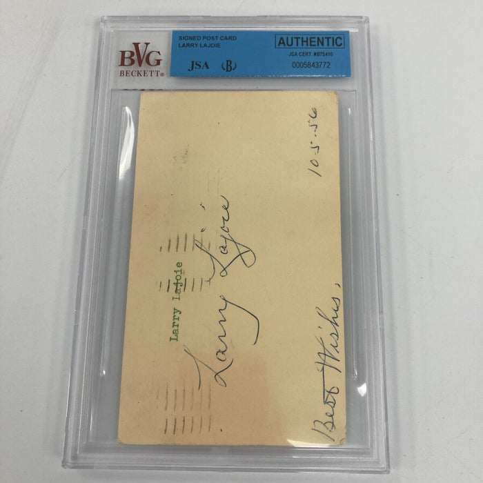 Napoleon Nap Lajoie Signed 1956 Government Postcard JSA BGS Certified