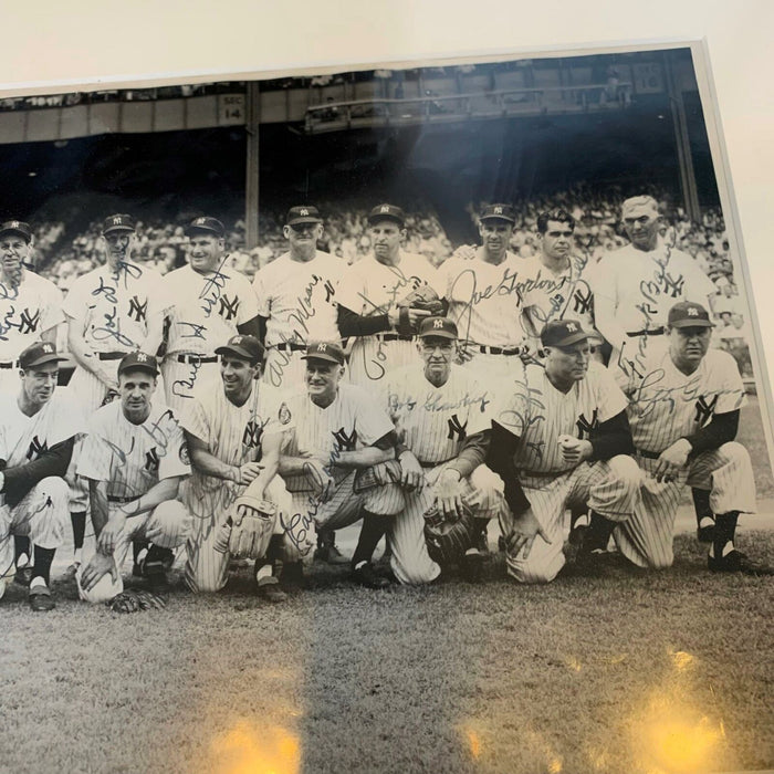 1948 New York Yankees Old Timers Day Signed Large Photo 1920's-40's Legends JSA