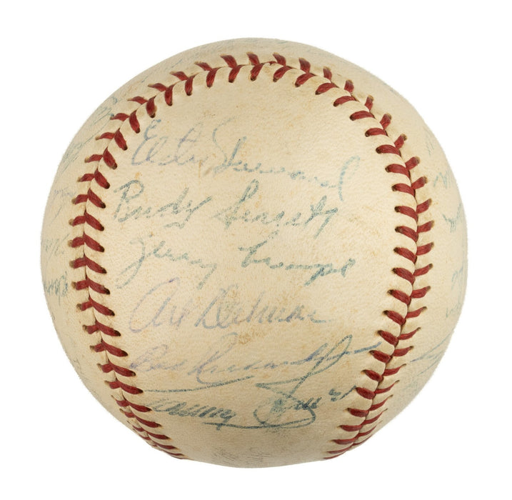 1957 New York Yankees American League Champs Team Signed AL Baseball JSA