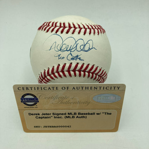 Derek Jeter "The Captain" Signed Inscribed Major League Baseball Steiner COA