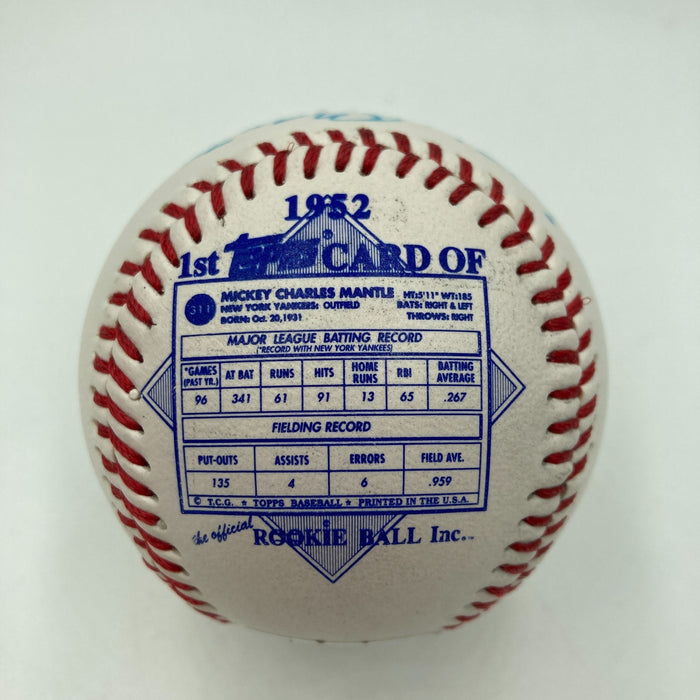 Mickey Mantle #7 Signed 1952 Topps Rookie Card Baseball JSA COA