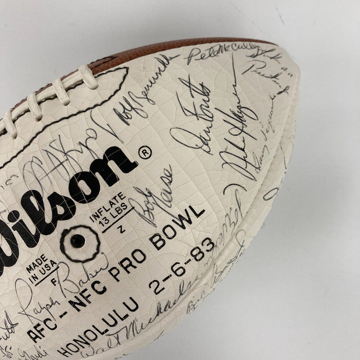 1983 AFC Pro Bowl Team Signed Official Wilson Football 50 Sigs JSA COA