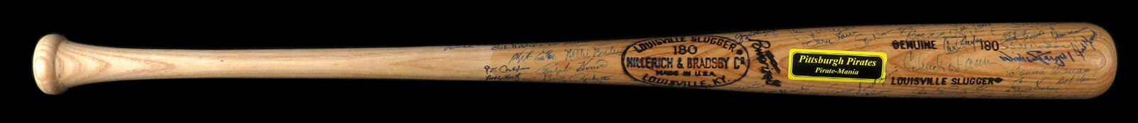 The Finest Pittsburgh Pirates HOF & Greats Signed Bat 114 Signatures!!  JSA COA