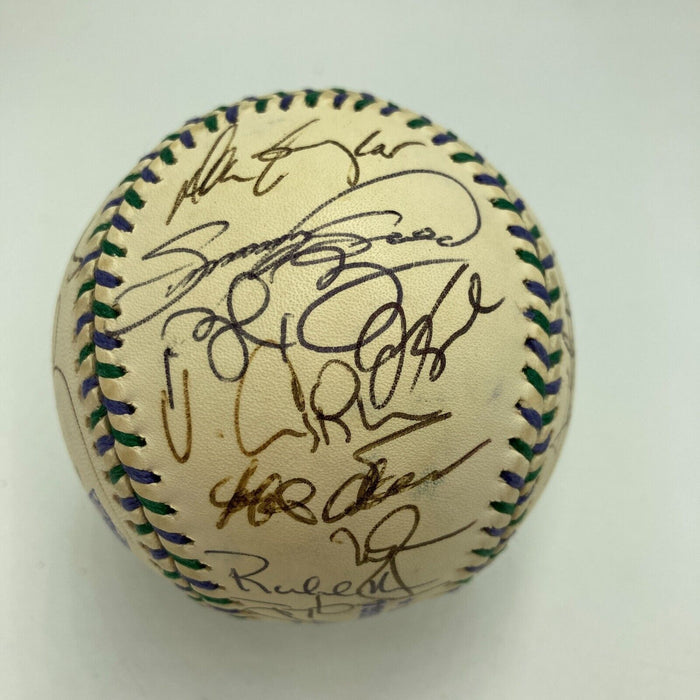 Mark McGwire Sammy Sosa Barry Bonds 1998 All Star Game Team Signed Baseball JSA