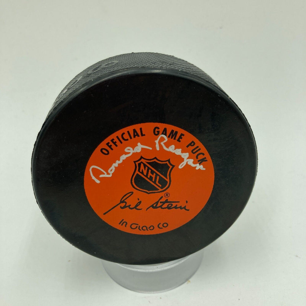 President Ronald Reagan Signed Stanley Cup Hockey Puck PSA DNA COA