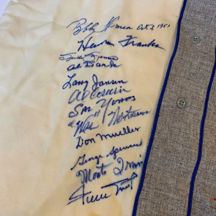 1951 Shot Heard Round The World Giants Dodgers Signed Jersey Willie Mays Steiner