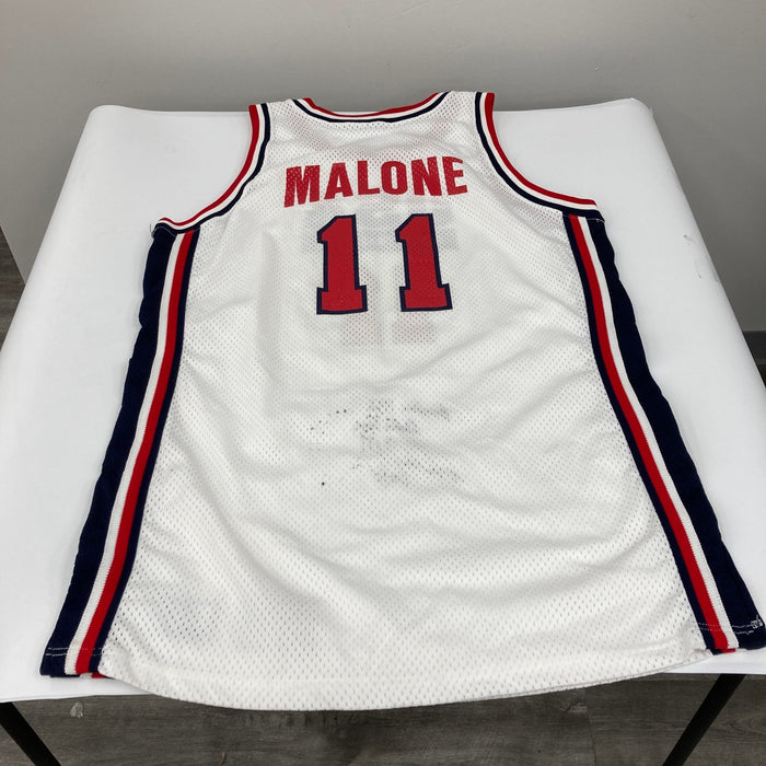 1992 Karl Malone Signed Game Issued Team USA Olympics Jersey MEARS COA & JSA