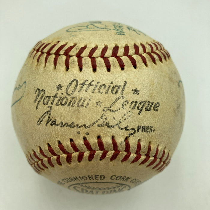 1956 World Series Signed Game Used Baseball Yankees VS. Dodgers MEARS COA