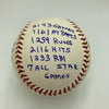 Duke Snider Signed Heavily Inscribed Career STAT Baseball Reggie Jackson COA