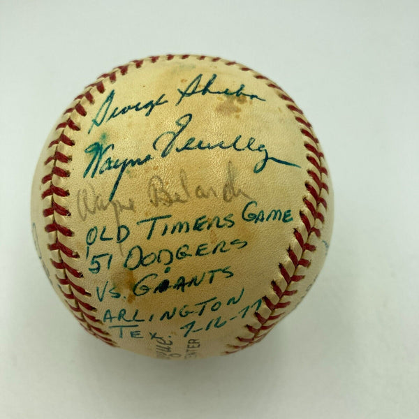 1951 New York Giants VS Dodgers 1977 Old Timers Day Signed Baseball PSA DNA