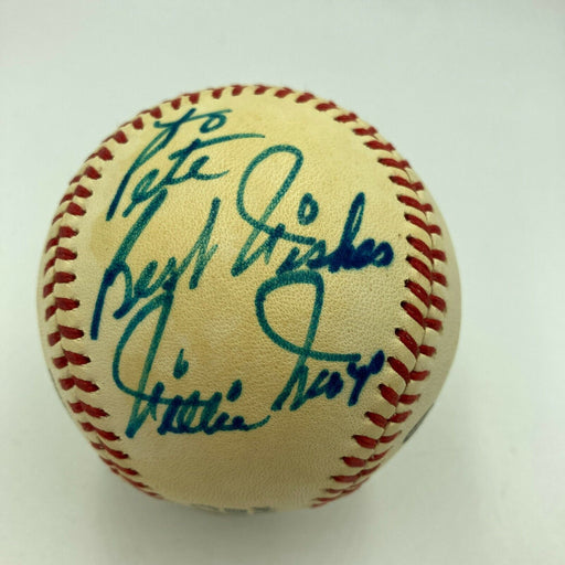 1970's Willie Mays Signed National League Baseball Signed By His Wife