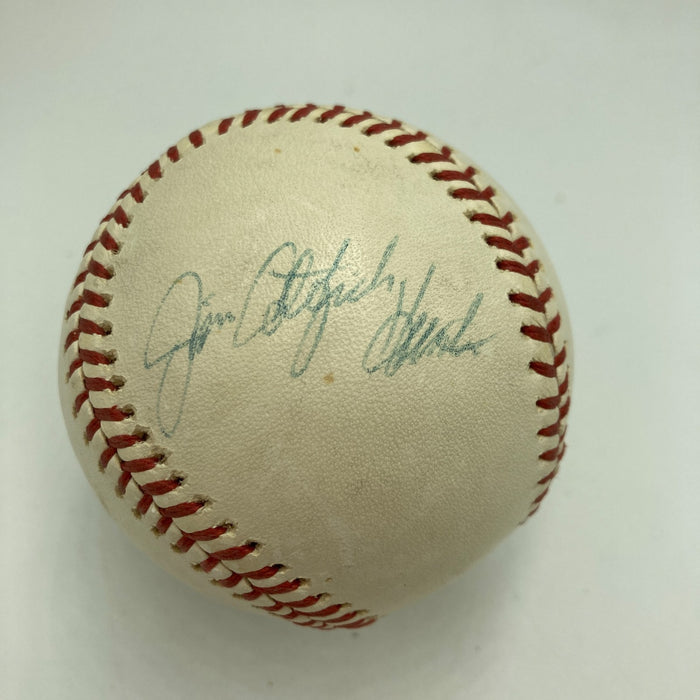 Jim Catfish Hunter Signed Vintage American League Macphail Baseball JSA COA