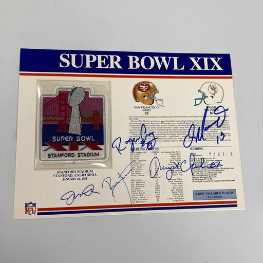 Dan Marino Joe Montana San Francisco 49ers Super Bowl Signed Patch JSA COA