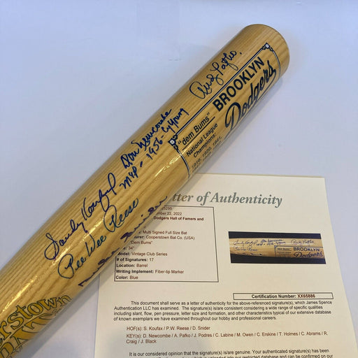 Sandy Koufax Brooklyn Dodgers Legends Signed Cooperstown Baseball Bat JSA